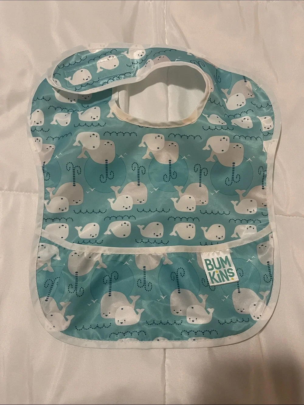 Bumkins Kids Bib Set - Teal Ocean, Light Teal Narwhal, and Gray Chevron
